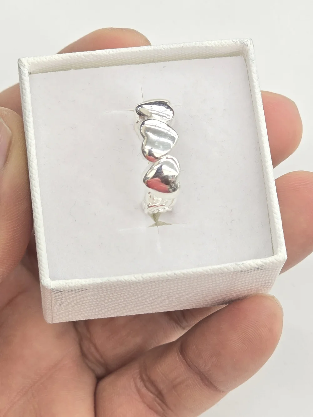 Silver Heart Trio Ring - Women Jewelry
